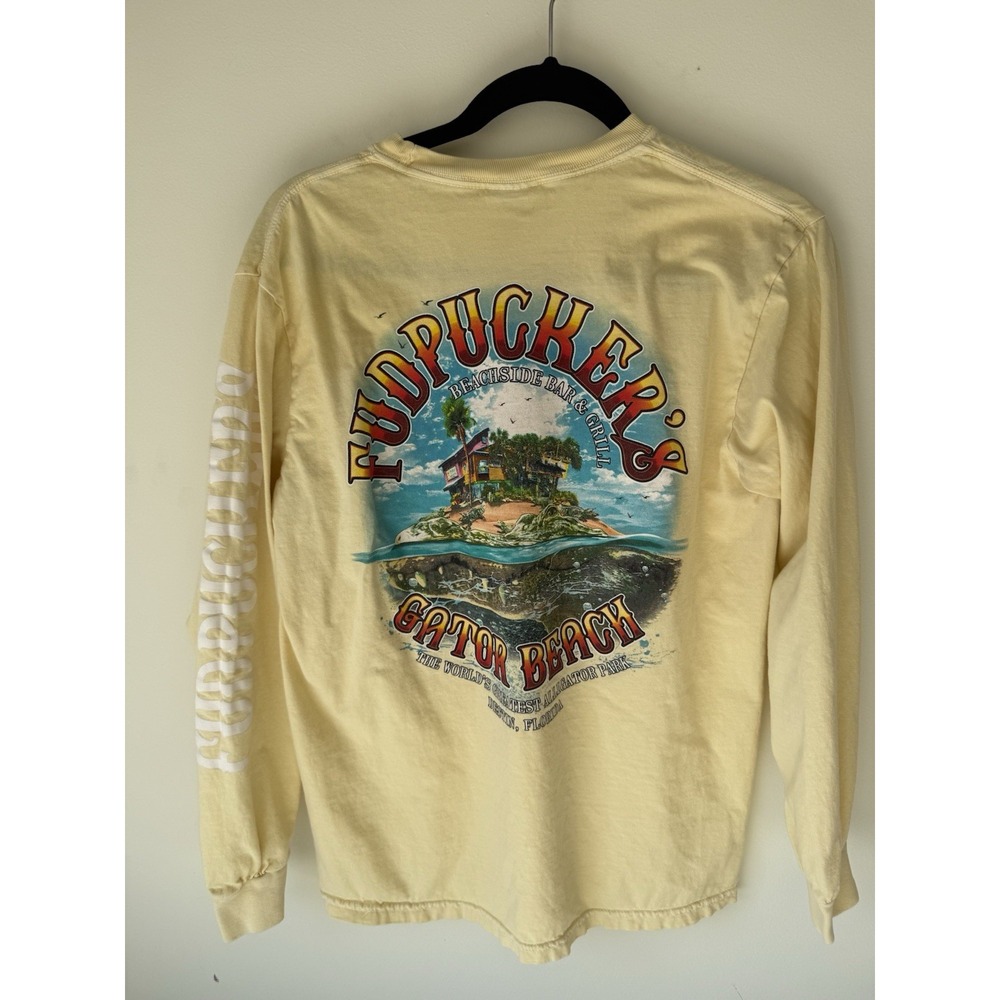 Vintage Fudpuckers Gator Beach Destin Florida Shirt Mens M Long Sleeve